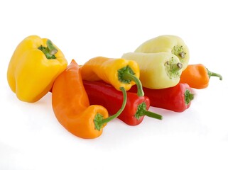 tasty multicolor fruits of pepper close up