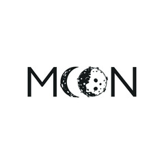 Moon, Moon Base, Rocket, Space Logo Concept Symbol Design