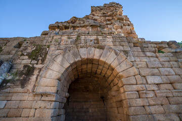 Merida Roman theatre west door. Extremadura, Spain