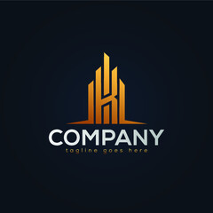 Fototapeta premium K Letter Logo Type Monogram Gold Logo Design