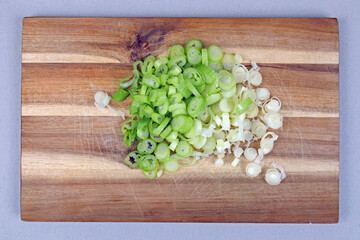 Frühlingszwiebel geschnitten