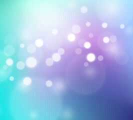 Abstract Pastel teal lilac blue gradient background. Blurred light backdrop with bokeh effect. Vector illustration for your graphic design, banner, poster, website
