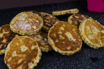 Freshly cooked sugared welshcakes.