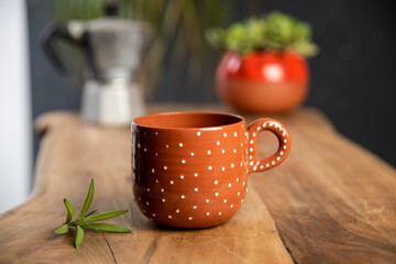 colorful handmade ceramic coffee cup