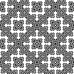 Geometric vector pattern with triangular elements. Seamless abstract ornament for wallpapers and backgrounds. Black and white colors.