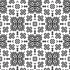 Geometric vector pattern with triangular elements. Seamless abstract ornament for wallpapers and backgrounds. Black and white colors.