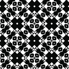 Geometric vector pattern with triangular elements. Seamless abstract ornament for wallpapers and backgrounds. Black and white colors.
