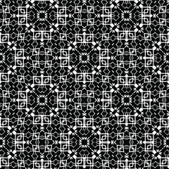 Geometric vector pattern with triangular elements. Seamless abstract ornament for wallpapers and backgrounds. Black and white colors.