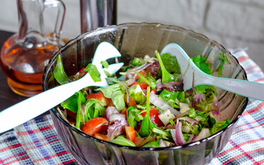 Diet salad with fresh vegetables