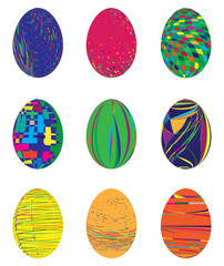Isolated easter egg on a white background set