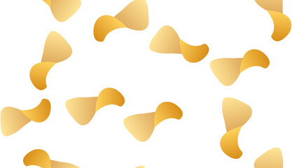Potato chips seamless pattern. background of food. Fried potatoes fried. Corrugated golden chipsd