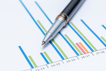 The chart of the financial statement on the financial position of the company. Financial report concept