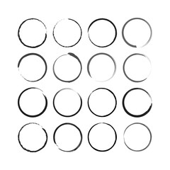 Modern abstract icon with black brush circles. grunge circles. outlining circles. Brush circles. ink circles. vector illustration. Watercolor texture. The background is isolated.