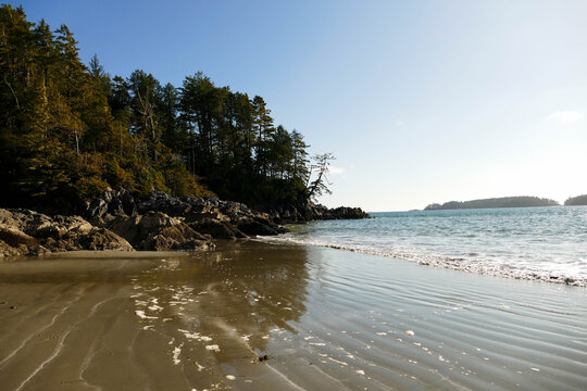 Beautiful beach and coastline in  Tofino, Canada