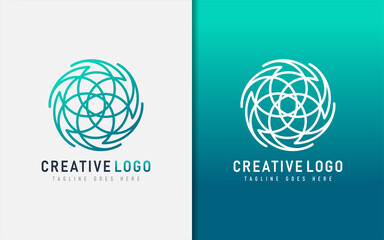 Abstract Creative Logo Design Based From Geometric Colorful Lines. Vector Logo Illustration.