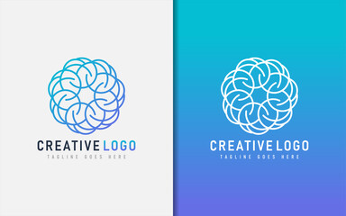 Abstract Creative Logo Design Based From Geometric Colorful Lines. Vector Logo Illustration.