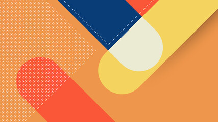 Abstract Modern Background with Triangle Papercut Style and Orange Pastel Color