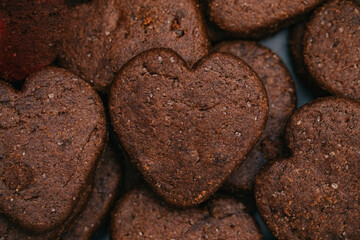 heart shaped cookies.  chocolate cookie