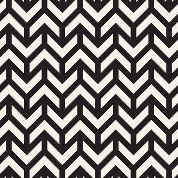 Vector seamless pattern. Modern stylish texture. Repeating geometric tiles. Linear grid with bold linear chevron.