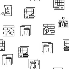 Insulation Building Vector Seamless Pattern Thin Line Illustration