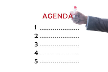 Agenda of a meeting with few items