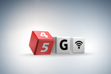 Transition from 4g network to 5g - 3d rendering