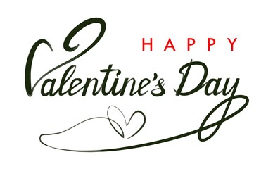Congratulations on Valentines Day, caption with calligraphy and sans serif text