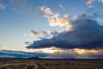 sunset over the mountains