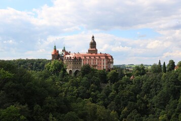 Fototapeta na wymiar Książ Castle in Poland in Lower Silesia, a unique castle in Poland