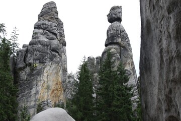 Amazing rocks in Adrspach in the Czech Republic in Europe