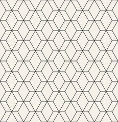 Fototapeta premium Vector seamless pattern. Modern stylish texture. Repeating geometric tiles with linear grid. Thin monochrome trellis. Trendy graphic design. Can be used as swatch for illustrator.