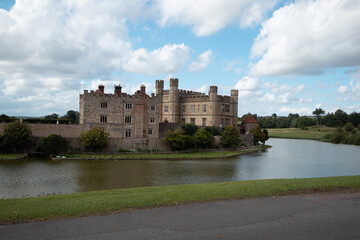 Historic Leads Castle in England surrounded by water, Kent Castle
