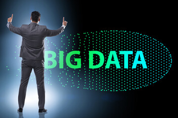 Concept of big data and data mining with businessman