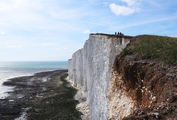 The rocky cliff edge of Anglli, the cliff complex of the 7 Sisters in England