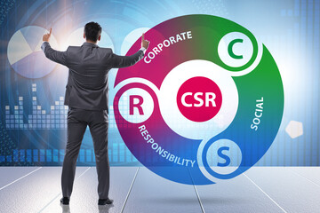 Concept of CSR - corporate social responsibility with businessma