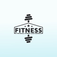 Fitness Lab Fitness logo design. Dumbbell icon Vector logo design template.