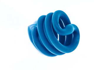 Blue energy saving light bulb negative