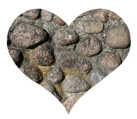 Heart with stone wall texture