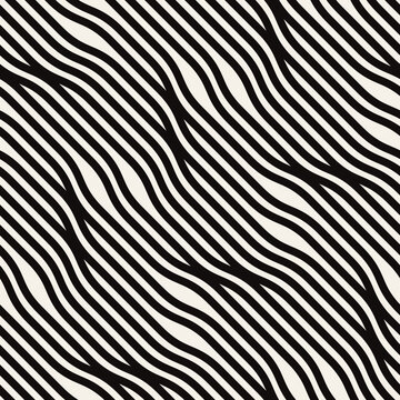 Seamless ripple pattern. Repeating vector texture. Wavy graphic background. Modern graphic design. Can be used as swatch for illustrator. © Curly_Pat