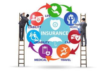 Concept of various types of insurance