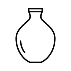 Ceramic vase outline icon. Pottery workshop, ceramics classes, clay studio, handmade, sculpturing equipment shop, museum exhibition line icon symbol sign. For use on web, mobile apps and print. Vector