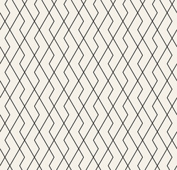 Vector seamless pattern with chevron. Modern geometric texture. Repeating abstract background. Monochrome grid with thin linear elements. Can be used as swatch for illustrator. 