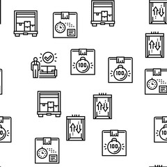Mover Express Service Vector Seamless Pattern Thin Line Illustration