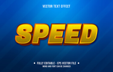 Editable text effect -  speed yellow and orange gradient color style
