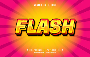 Editable text effect - flash yellow and red orange gradient color style