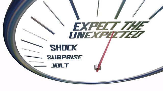 Expect the Unexpected Surprise Shock Jolt Speedometer 3d Animation