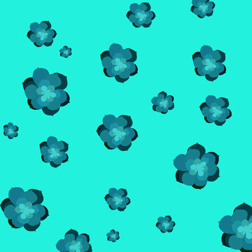 seamless pattern blue flower background