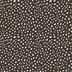 Abstract modern leopard seamless pattern. Animals trendy background. Brown and white decorative vector stock illustration for print, card, postcard, fabric, textile. Modern ornament of stylized skin