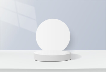 Blank white podium minimal scene product display