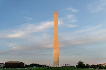 The Washington Monument is located in Washington D.C. It is a tower in the National Mall. 